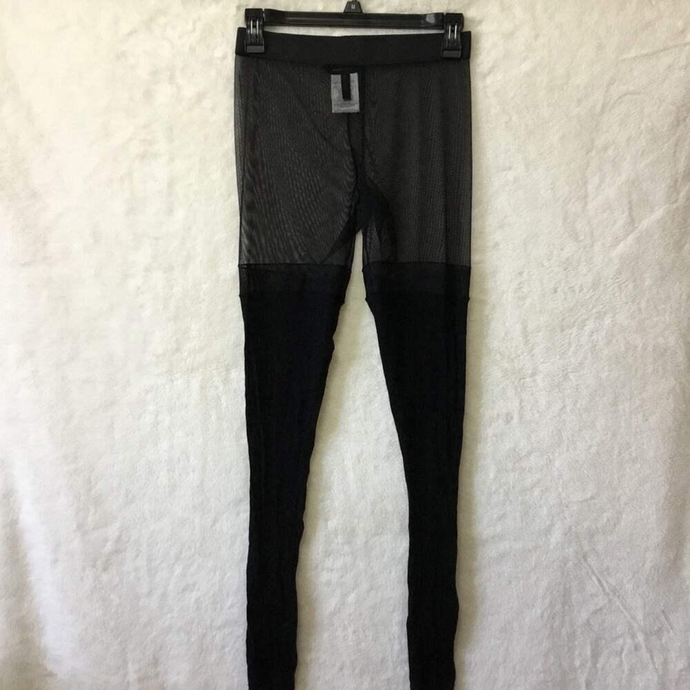 BCBGMaxazria Black Sheer Top Leggings